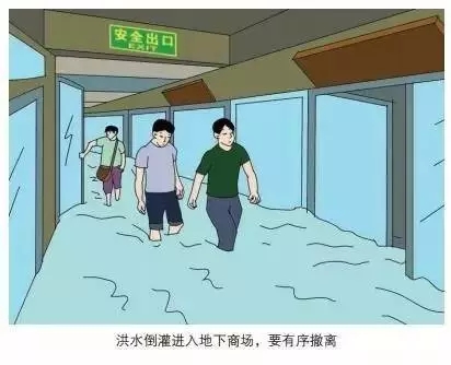 洪水倒灌進(jìn)地下商場(chǎng)，要有序撤離